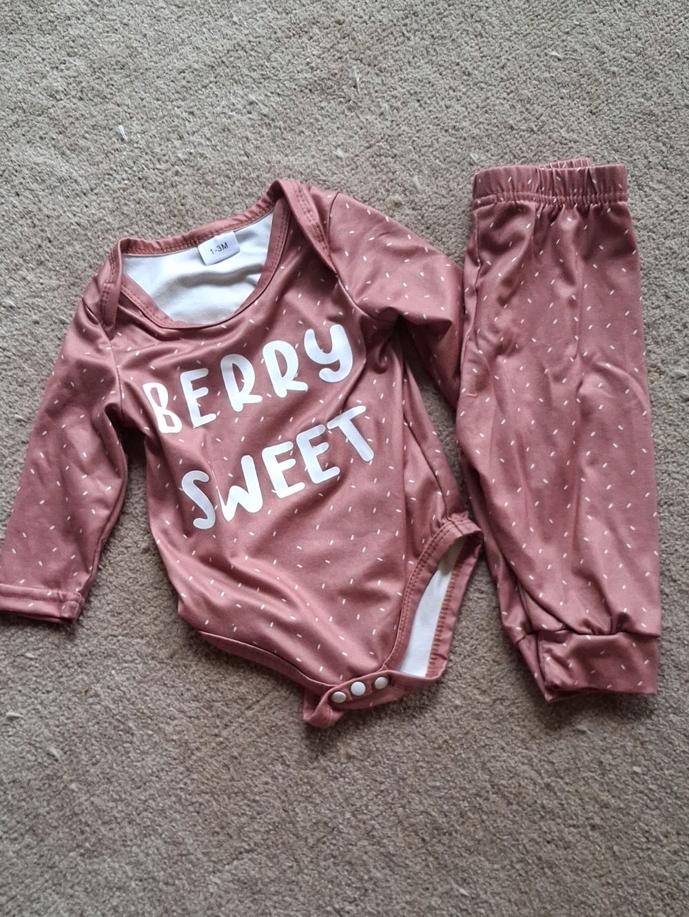 Berry Sweet Mauve Baby Bodysuit and Pants Set